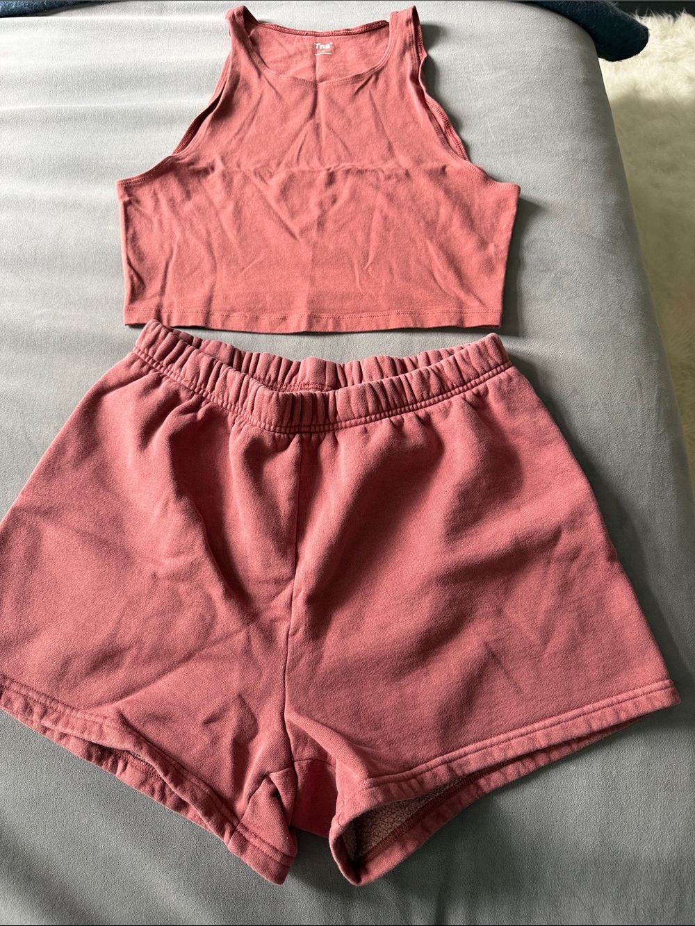 Aritzia TNA Women's Terracota Colored Elastic-Waist Shorts - Casual Lounge